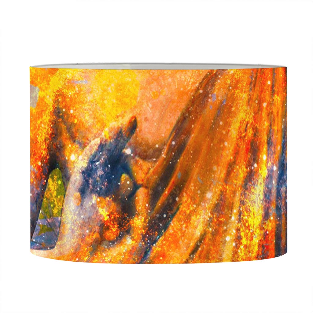 Buddha Statue Mandala Print Drum Lamp Shade