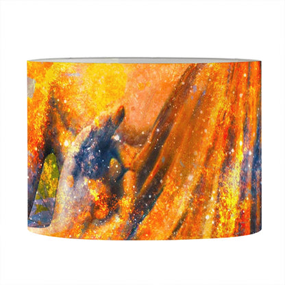 Buddha Statue Mandala Print Drum Lamp Shade