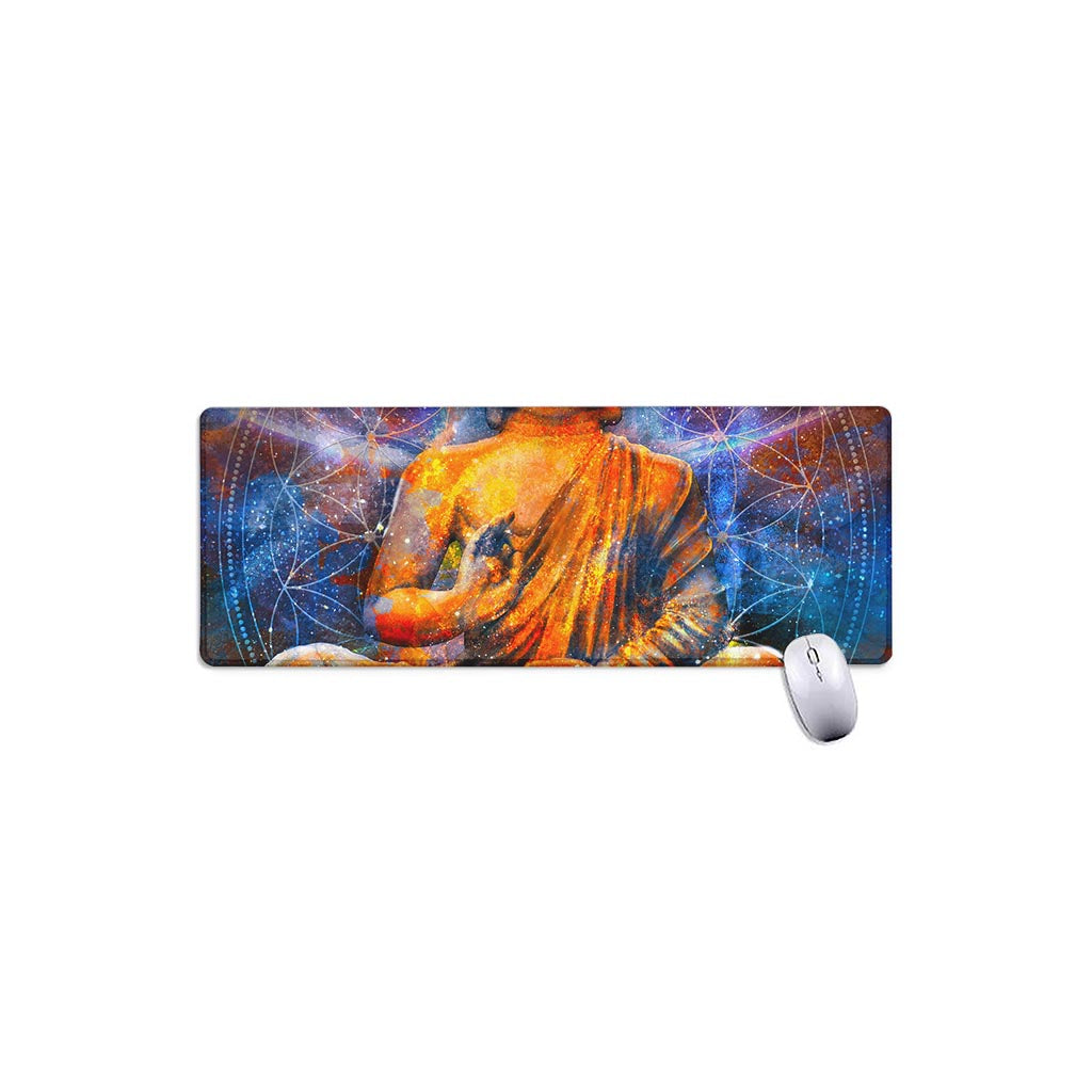 Buddha Statue Mandala Print Extended Mouse Pad