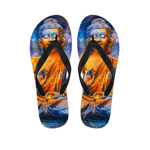 Buddha Statue Mandala Print Flip Flops