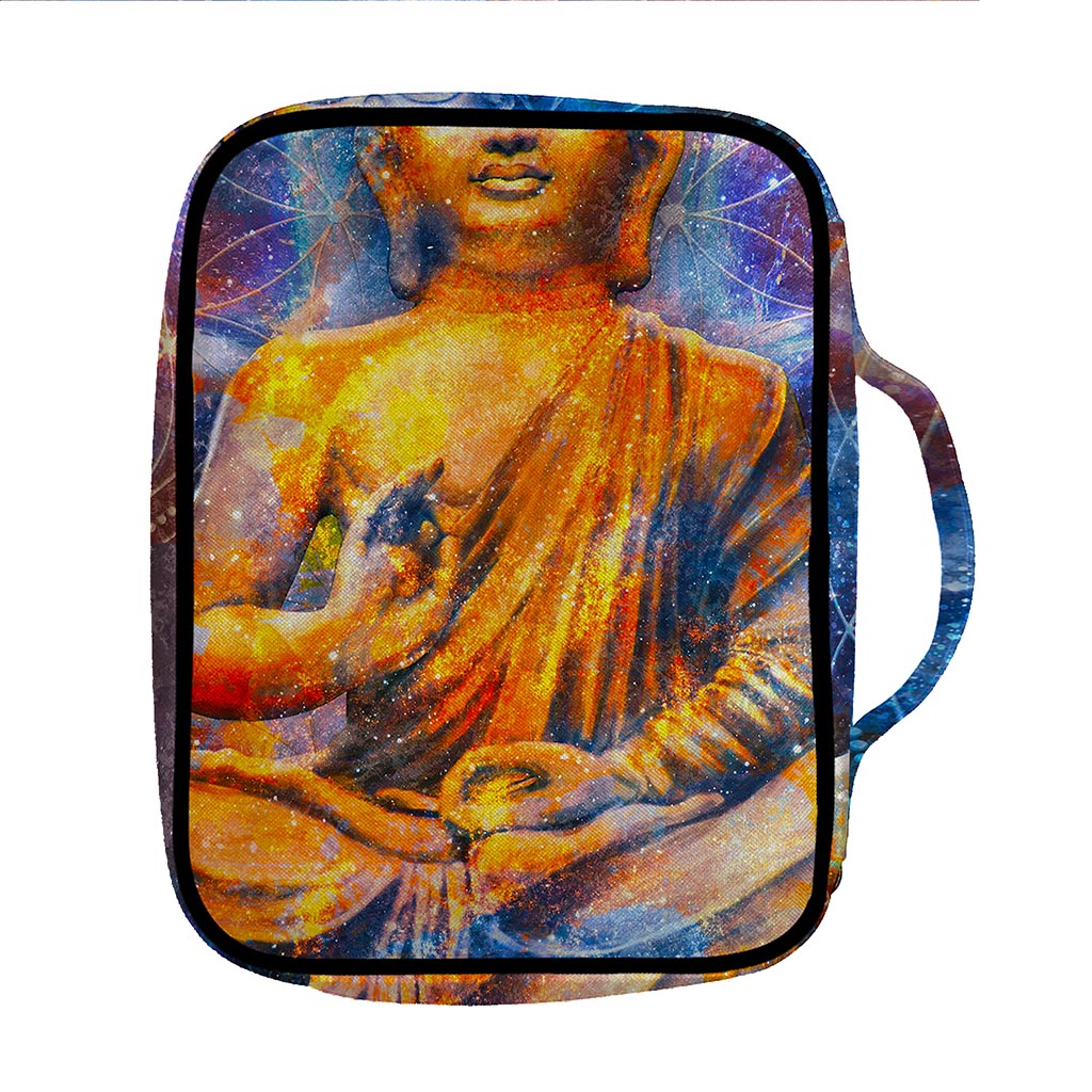 Buddha Statue Mandala Print Front Pocket Bible Bag