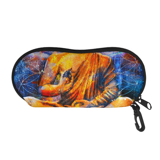 Buddha Statue Mandala Print Glasses Case