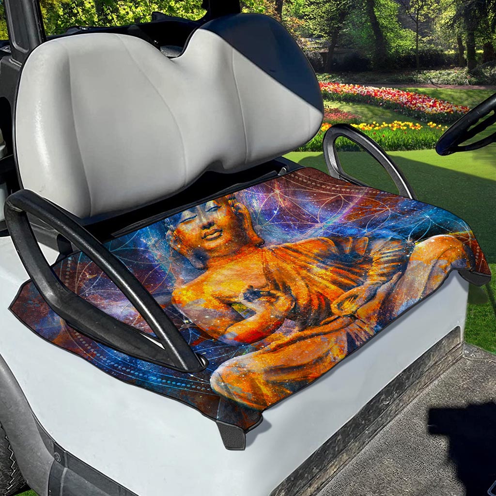 Buddha Statue Mandala Print Golf Cart Seat Cover