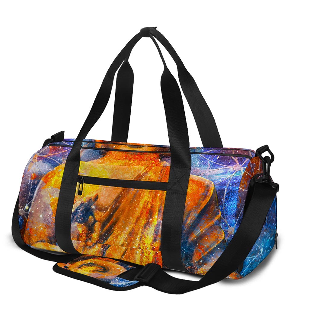 Buddha Statue Mandala Print Gym Bag
