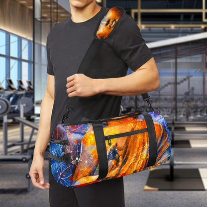 Buddha Statue Mandala Print Gym Bag