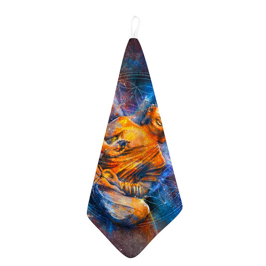 Buddha Statue Mandala Print Hand Towel