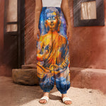 Buddha Statue Mandala Print Harem Pants