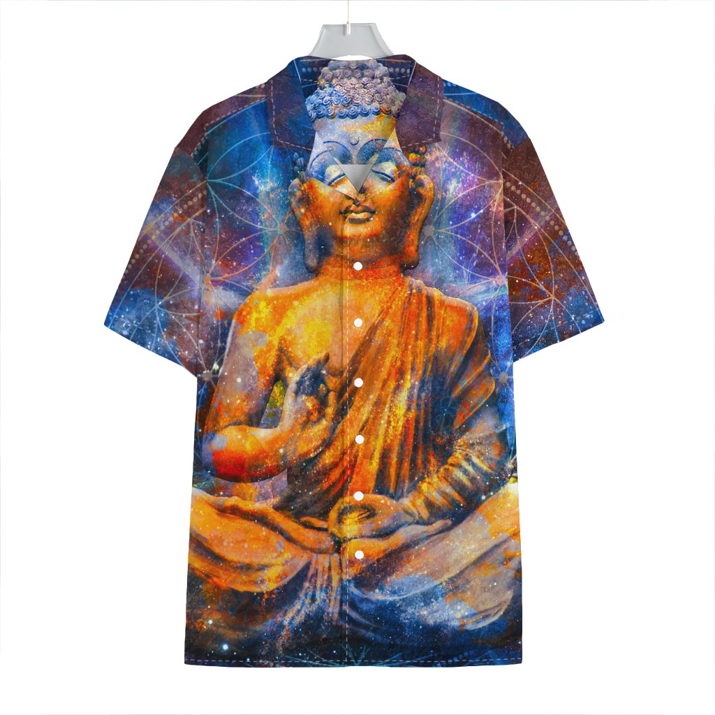 Buddha Statue Mandala Print Hawaiian Shirt