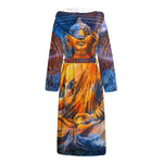 Buddha Statue Mandala Print Hooded Bathrobe