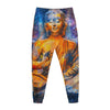 Buddha Statue Mandala Print Jogger Pants