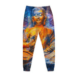 Buddha Statue Mandala Print Jogger Pants