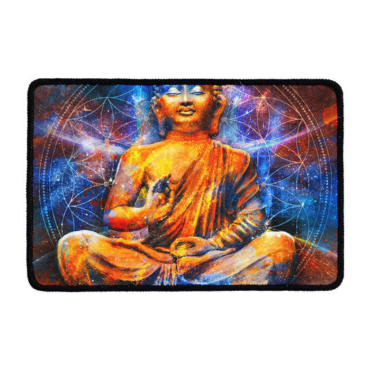 Buddha Statue Mandala Print Kitchen Mat