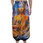 Buddha Statue Mandala Print Lantern Pants