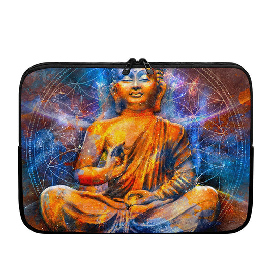 Buddha Statue Mandala Print Laptop Sleeve