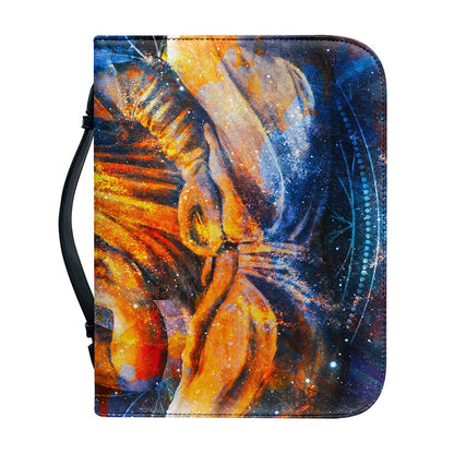 Buddha Statue Mandala Print Leather Bible Cover