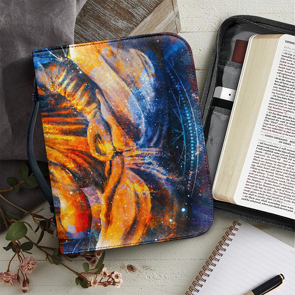 Buddha Statue Mandala Print Leather Bible Cover