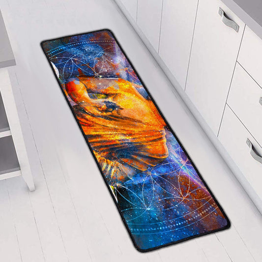 Buddha Statue Mandala Print Long Kitchen Mat