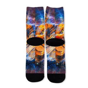 Buddha Statue Mandala Print Long Socks