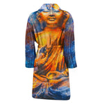 Buddha Statue Mandala Print Men's Bathrobe