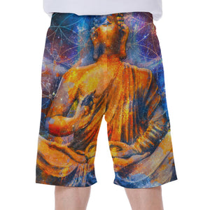 Buddha Statue Mandala Print Men's Beach Shorts