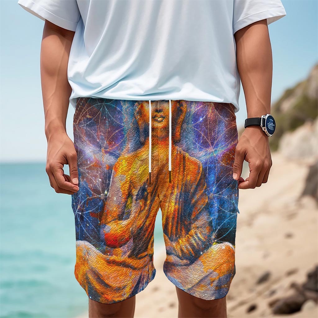 Buddha Statue Mandala Print Men's Cargo Shorts