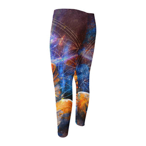 Buddha Statue Mandala Print Men's Compression Pants