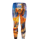 Buddha Statue Mandala Print Men's leggings