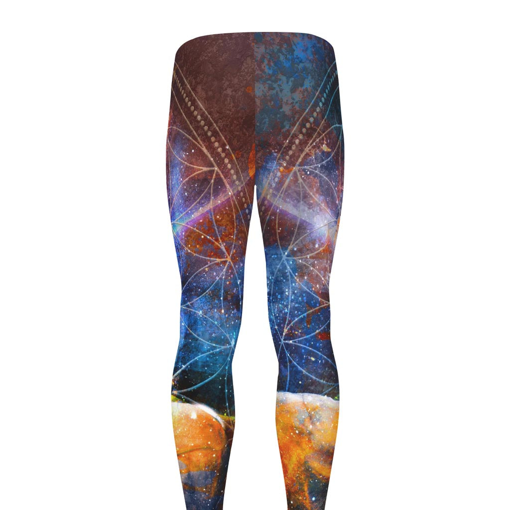 Buddha Statue Mandala Print Men's leggings