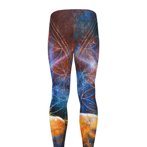 Buddha Statue Mandala Print Men's leggings