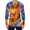 Buddha Statue Mandala Print Men's Long Sleeve T-Shirt