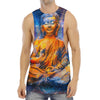 Buddha Statue Mandala Print Men's Muscle Tank Top