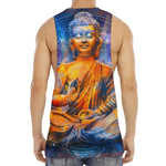 Buddha Statue Mandala Print Men's Muscle Tank Top