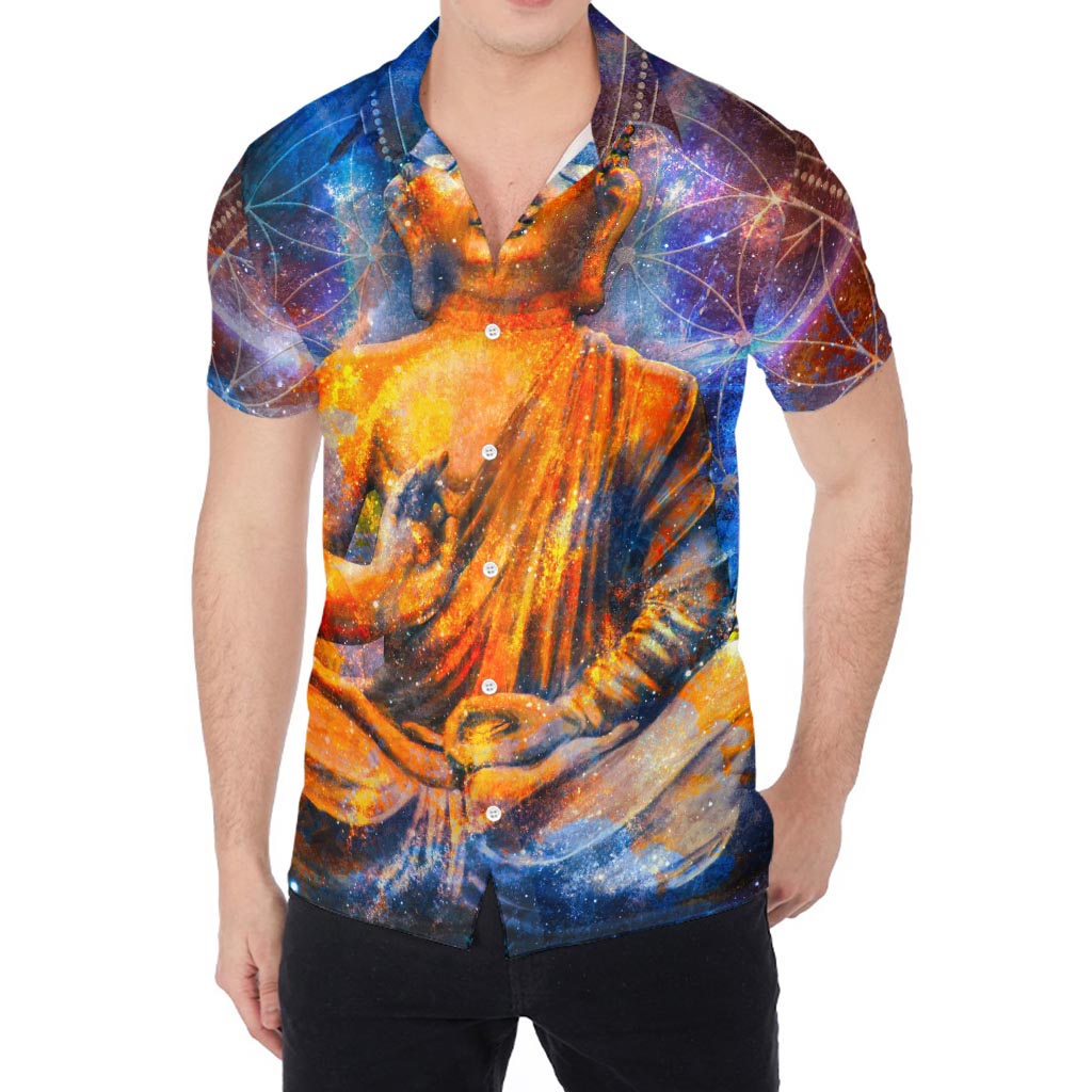 Buddha Statue Mandala Print Men's Shirt