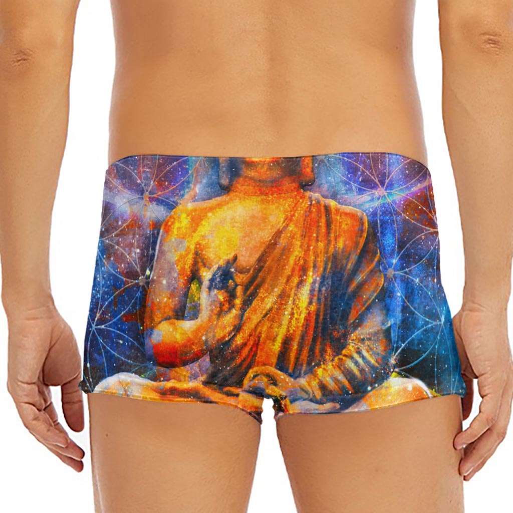 Buddha Statue Mandala Print Men's Short Boxer Briefs