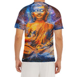 Buddha Statue Mandala Print Men's Short Sleeve Rash Guard