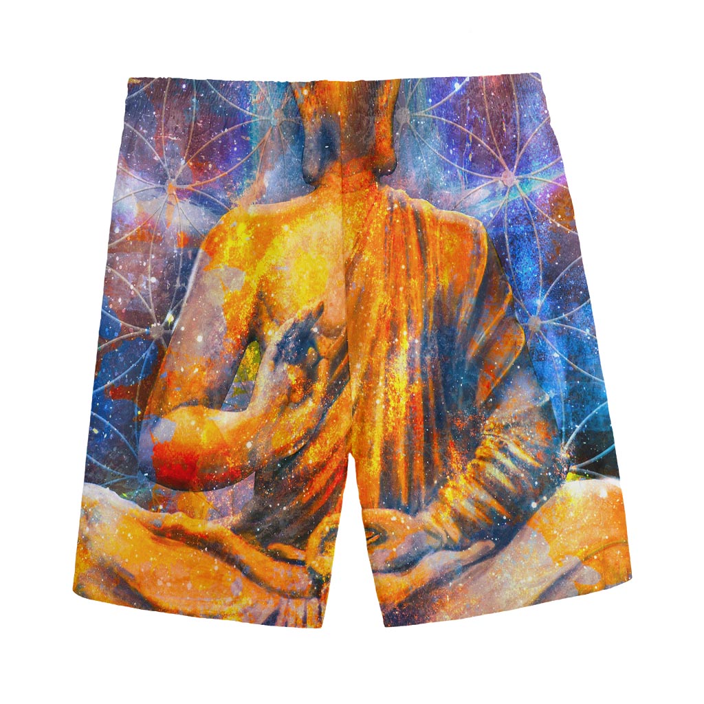 Buddha Statue Mandala Print Men's Sports Shorts