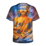 Buddha Statue Mandala Print Men's Sports T-Shirt