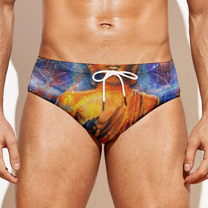 Buddha Statue Mandala Print Men's Swim Briefs