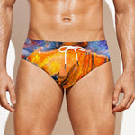 Buddha Statue Mandala Print Men's Swim Briefs