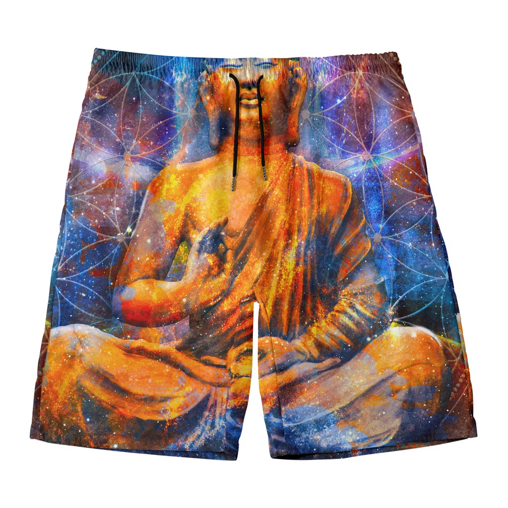 Buddha Statue Mandala Print Men's Swim Trunks