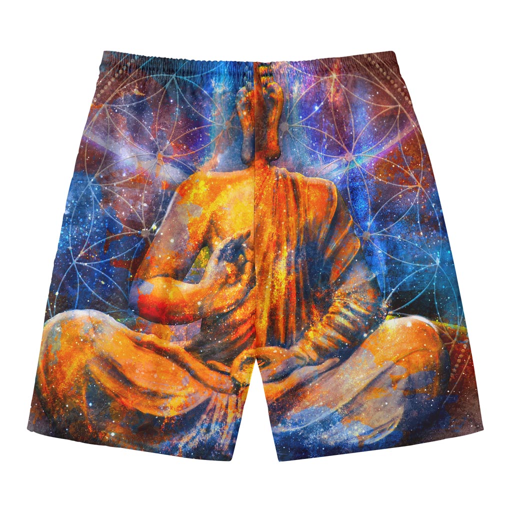 Buddha Statue Mandala Print Men's Swim Trunks