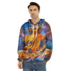 Buddha Statue Mandala Print Men's Velvet Pullover Hoodie