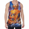 Buddha Statue Mandala Print Men's Velvet Tank Top