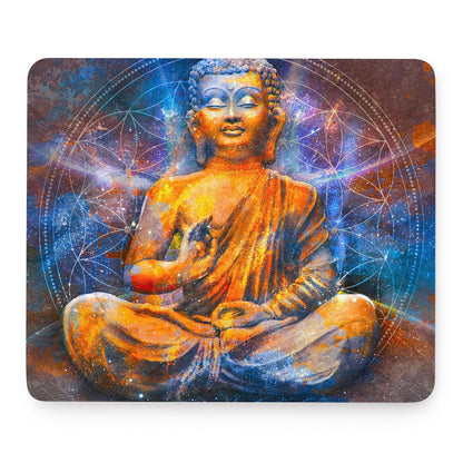 Buddha Statue Mandala Print Mouse Pad