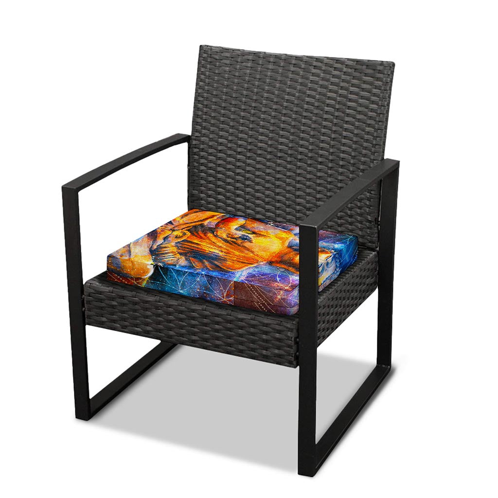 Buddha Statue Mandala Print Outdoor Seat Cushion Cover