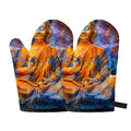 Buddha Statue Mandala Print Oven Mitts