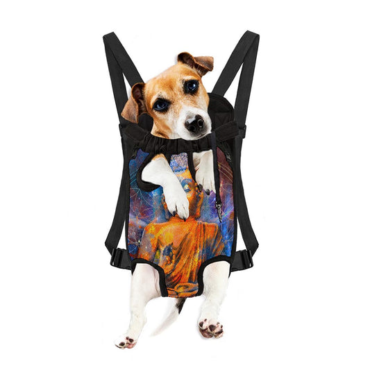 Buddha Statue Mandala Print Pet Carrier Backpack