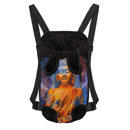Buddha Statue Mandala Print Pet Carrier Backpack