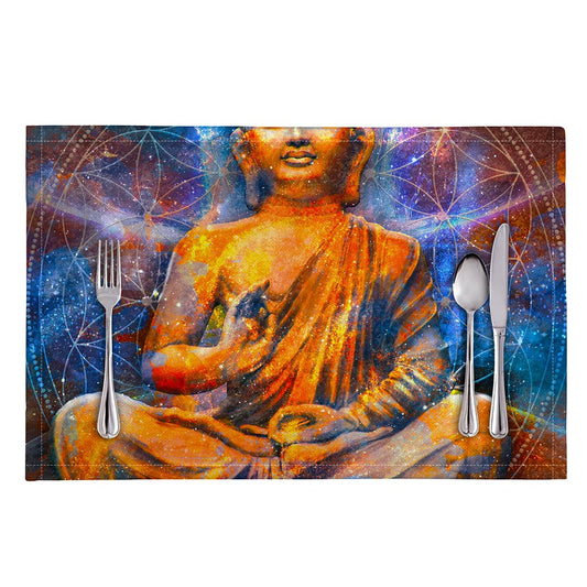 Buddha Statue Mandala Print Placemat