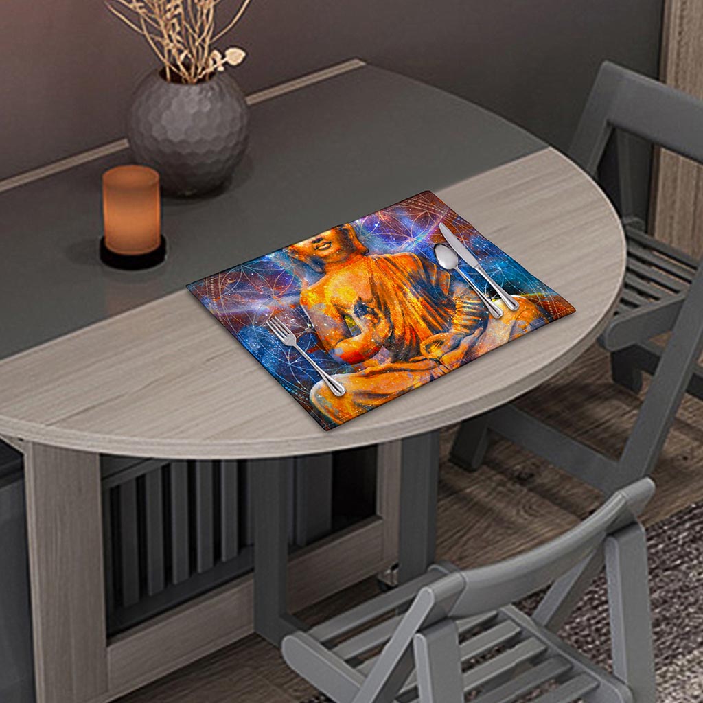 Buddha Statue Mandala Print Placemat